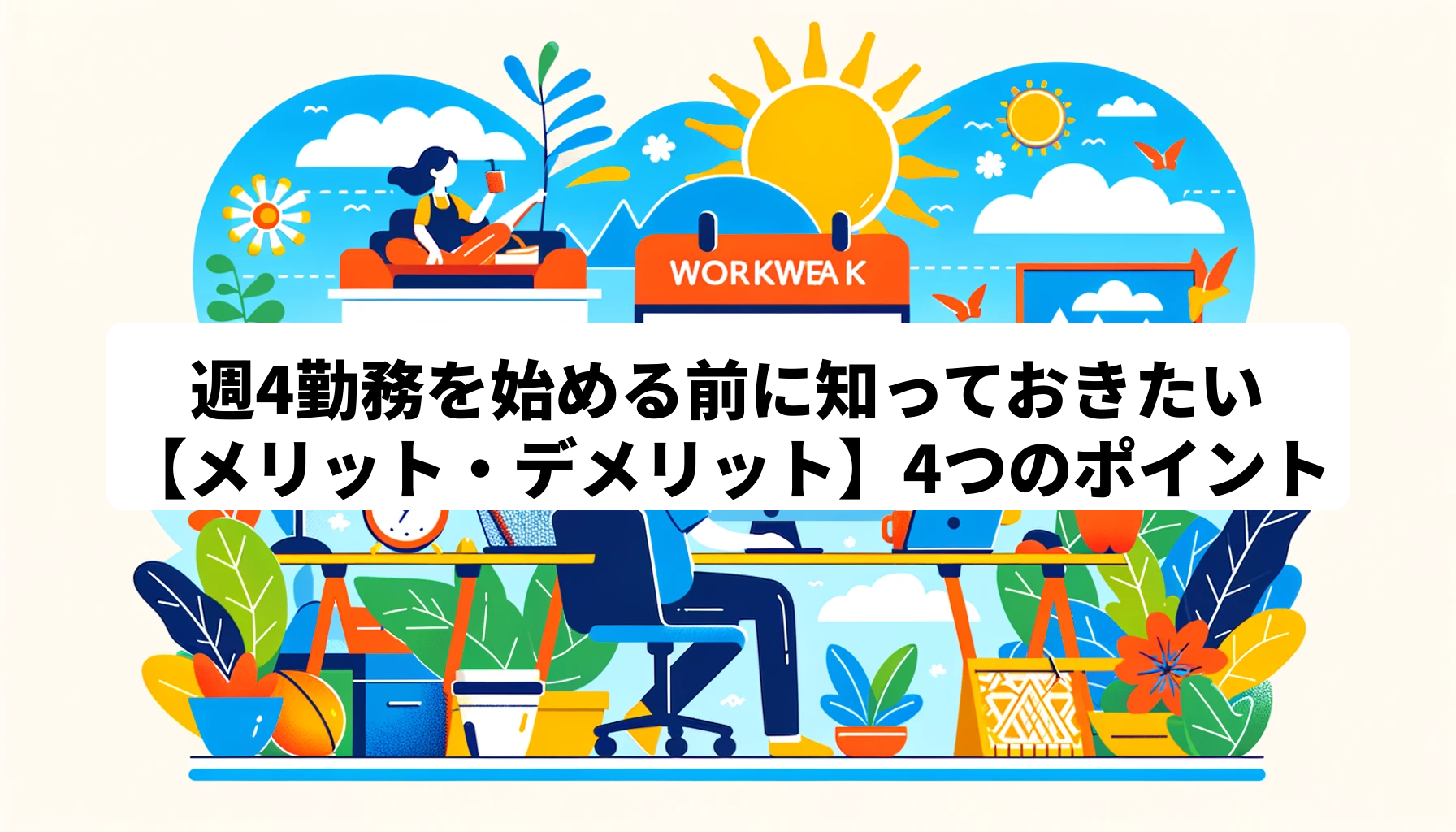 週4勤務を始める前に知っておきたい【メリット・デメリット】4つのポイント